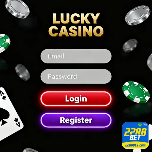 Tela de login de cassino mostrando opções de acesso e promoções especiais