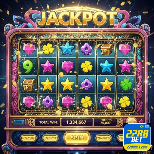 Imagem de slots em destaque nas promoções exclusivas do 2288bet